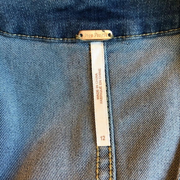 Free People Wandering Star Denim Mini Dress 12 - Picture 8 of 13